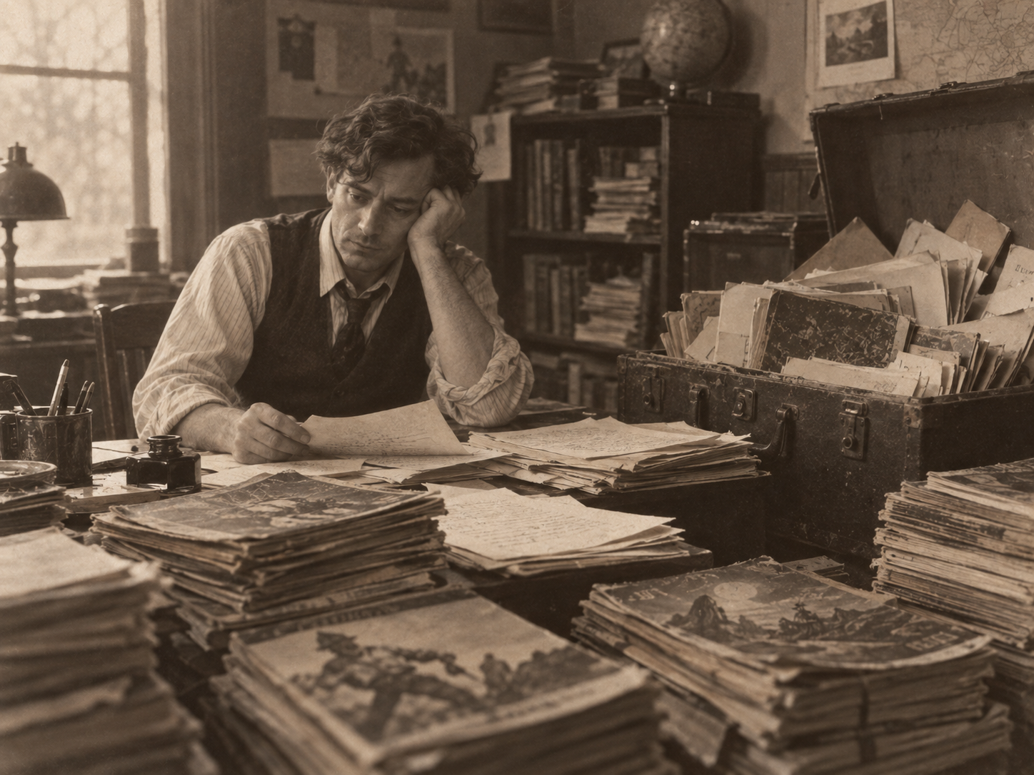 Illustration éditoriale de Austin Hall : comment perdre six cents histoires ?